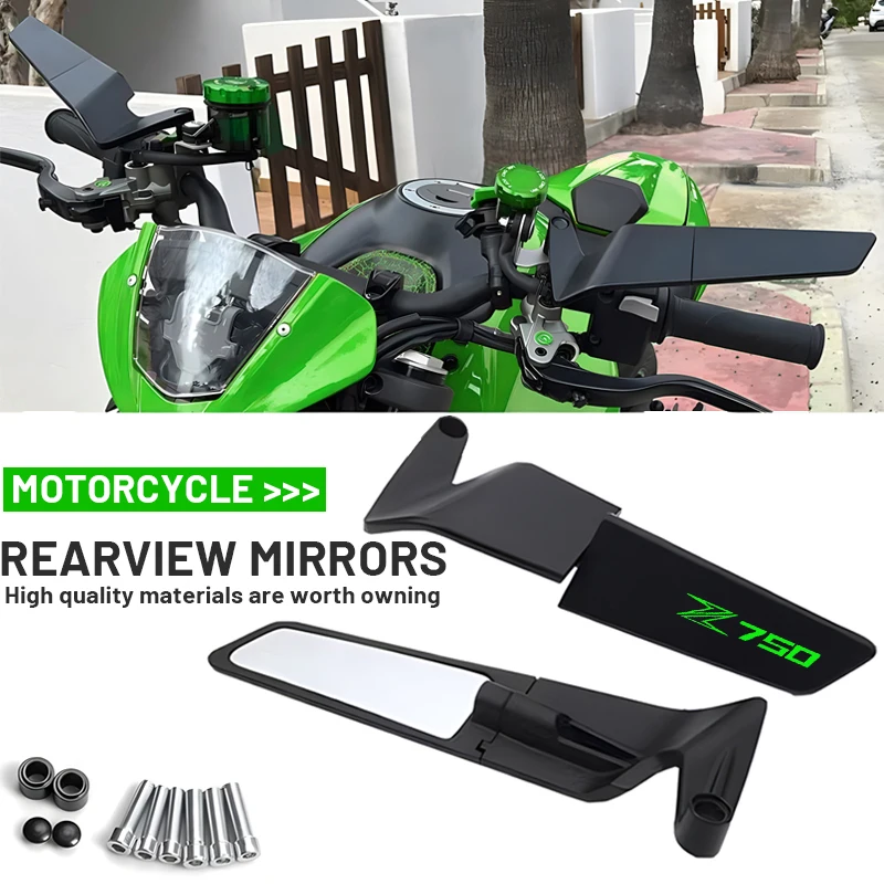 For KAWASAKI Z750 Z 750 Z750S ALL YEAR Modified Motorcycle Rearview Mirrors Wind Wing Adjustable Rotating Side Mirrors