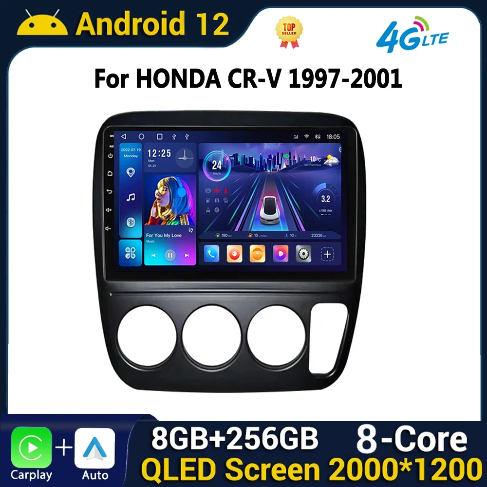 

Android Car Radio Carplay for Honda CRV CR-V 1995 1996 1997 1998 1999 2000 2001 Multimedia Video Player GPS 2din QLED Screen