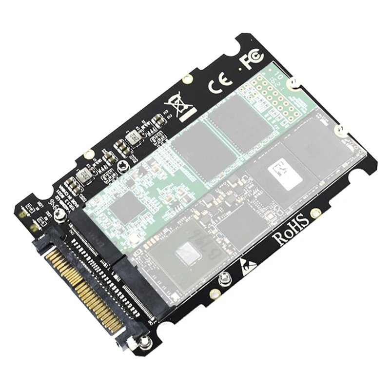 PCIe M2 컨버터 데스크탑 컴퓨터 부품, M.2 NVMe SATA U2PCB, M.2 NVME SSD 키 M 키 B SSD에서 U.2 SFF-8639 어댑터, 2 인 1