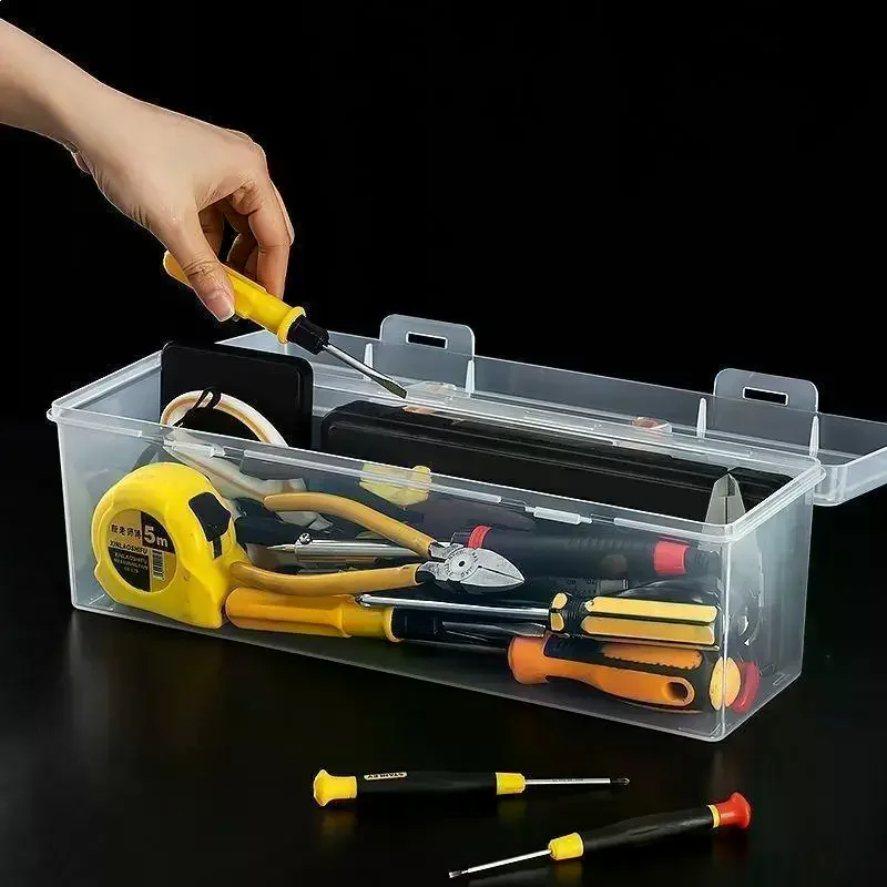 Hardware Tool Storage Box, Multi-Compartment Transparent Tool Organizer, Screw And Accessory Sorting Box, Household Screw, Wrenc