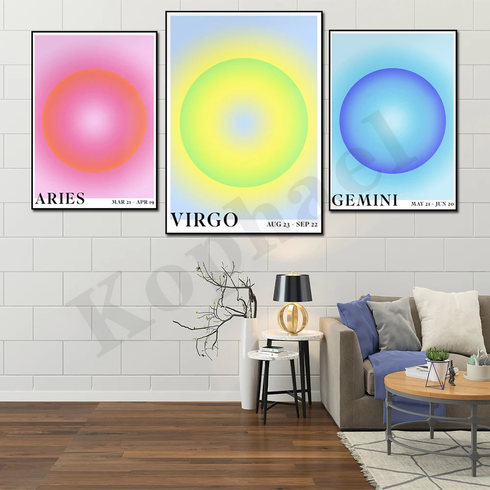 Zodiac Abstract Colorful Gradient Halo Poster