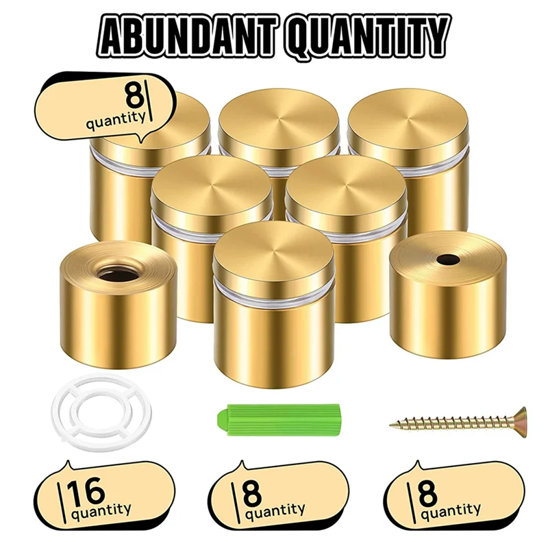 

40 Sets Standoff Screws Advertising Nail Standoff Wall Mounting Hardware For Hanging Acrylic Picture Frame (25 X 25Mm)
