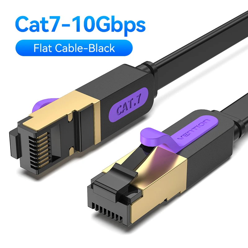 Ventie Cat 7 Ethernet-kabel 10 Gbps Hoge snelheid platte Gigabit STP RJ45 LAN-kabel Cat7 netwerkkabel Patchcode voor router Ethernet