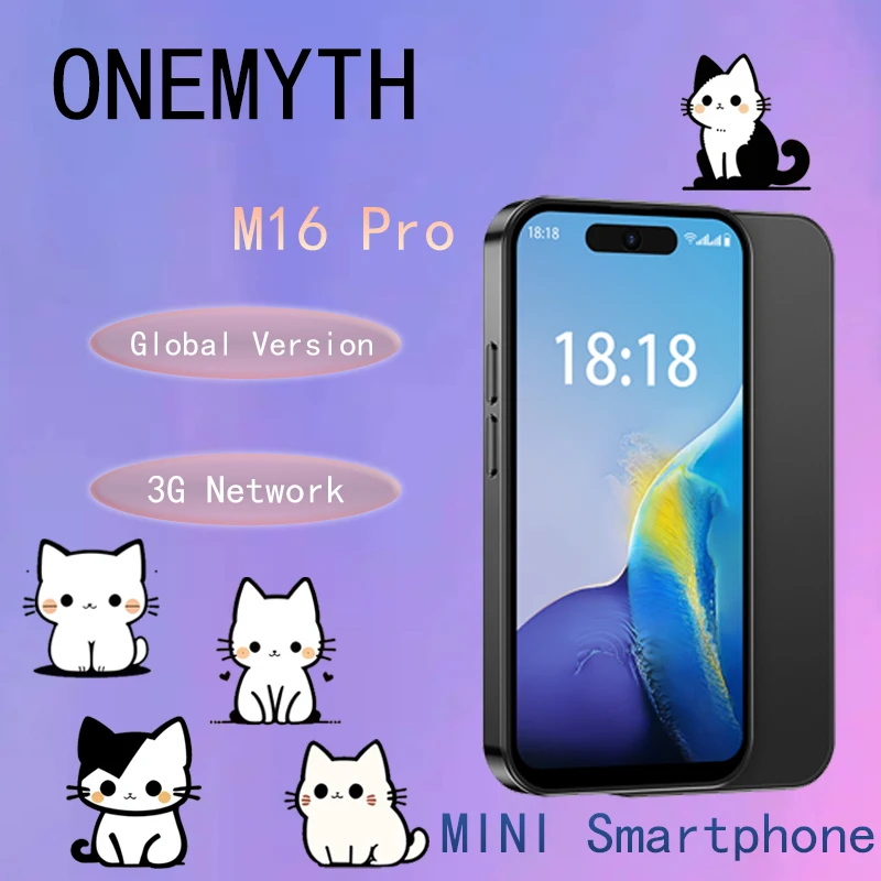

ONEMYTH M16 Pro Mini 4 Inch Mini Smartphone Face ID Dual SIM 2GB+16GB 2000mAh Pocket Unlocked Phone