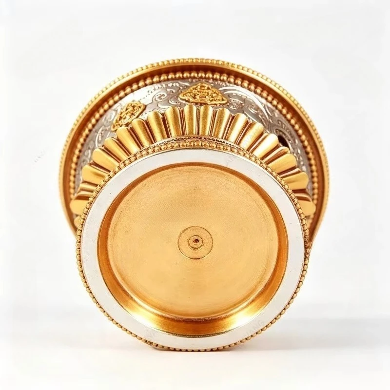 Rechargeable Warm White LED Resin Electric Candle, Tibetan Buddhist Altar Decoration Flameless Prayer Candlestick