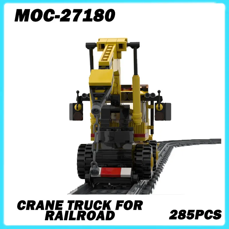 

MOC-27180 Building Block Crane Truck for Railroad Collectible Education DIY Model Brick Boys Puzzle Toy 285PCS Xmas Gift