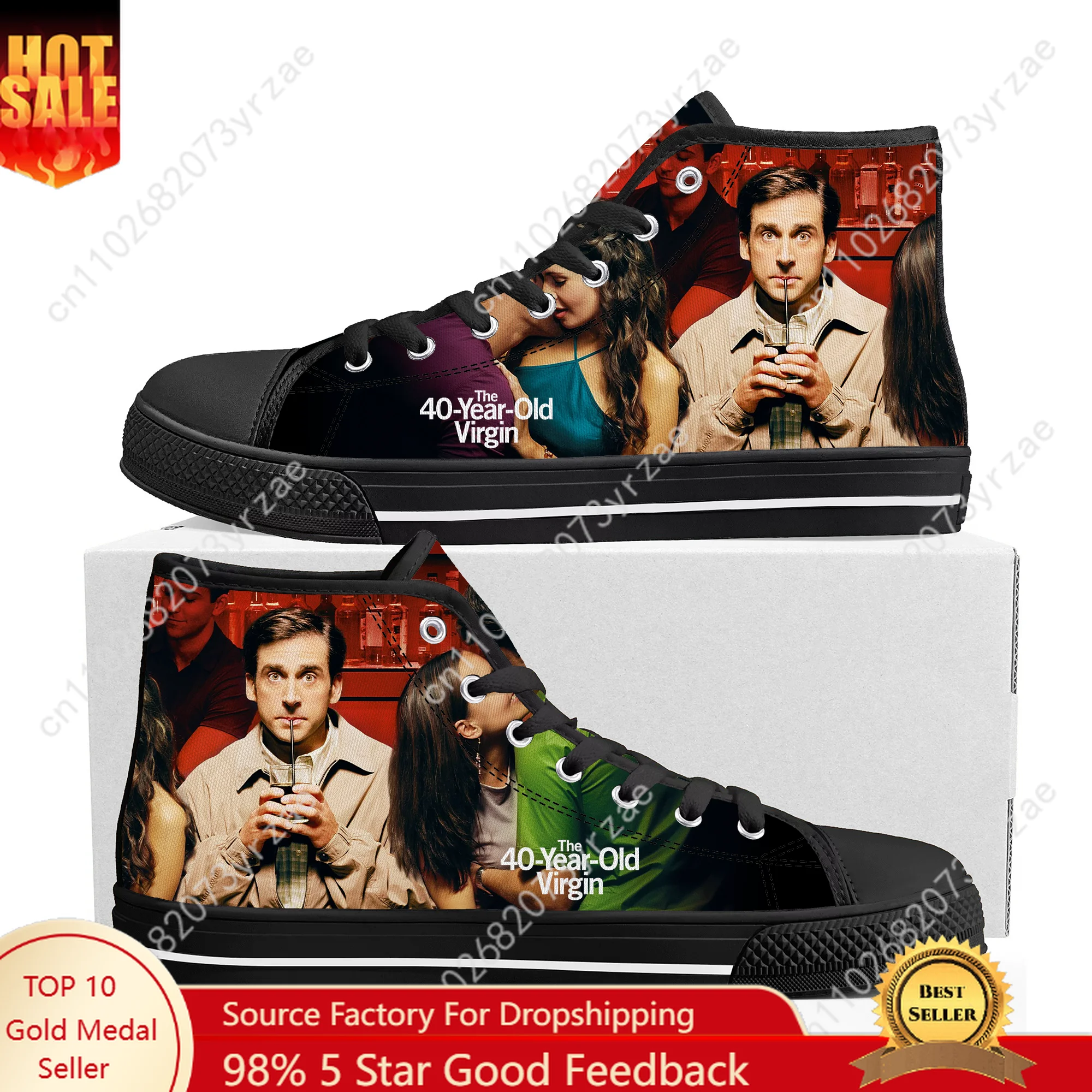 

The 40 Year Old Virgin High Top Sneakers Mens Womens Teenager High Quality Trend Canvas Sneaker Built Casual Couple Custom Shoe