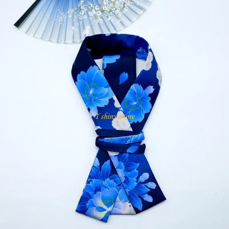 N58F Kimono Collar Support Accessory Floral Collar Lining Kimono Belt for Women