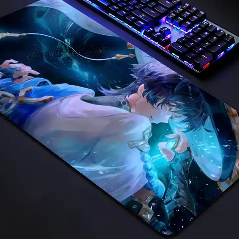 Genshin Impact Mousepad Scaramouche Tighnari Cyno Mouse Pad Genshin Keyboard Padding Computer Pad PC Gaming Accessories Desk Mat