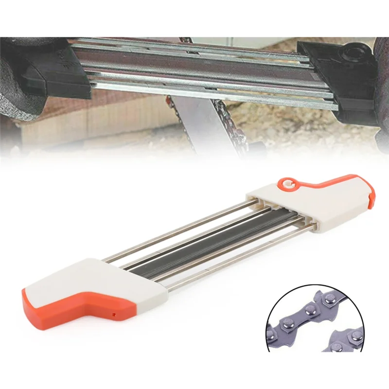 ABJO-2In1 Chain Sharpener Chains Grinding Tool Manual Chainsaw Sharpener File Grind Fits Chain Saw File 5.5Mm Whetstone