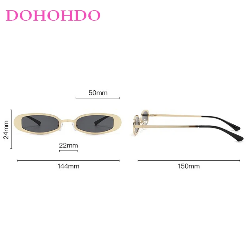 فاسق المعادن Y2K البيضاوي الإطار المرأة النظارات الشمسية الفاخرة العلامة التجارية تصميم الرجال نظارات شمسية الصيف السفر محرك نظارات الموضة UV400