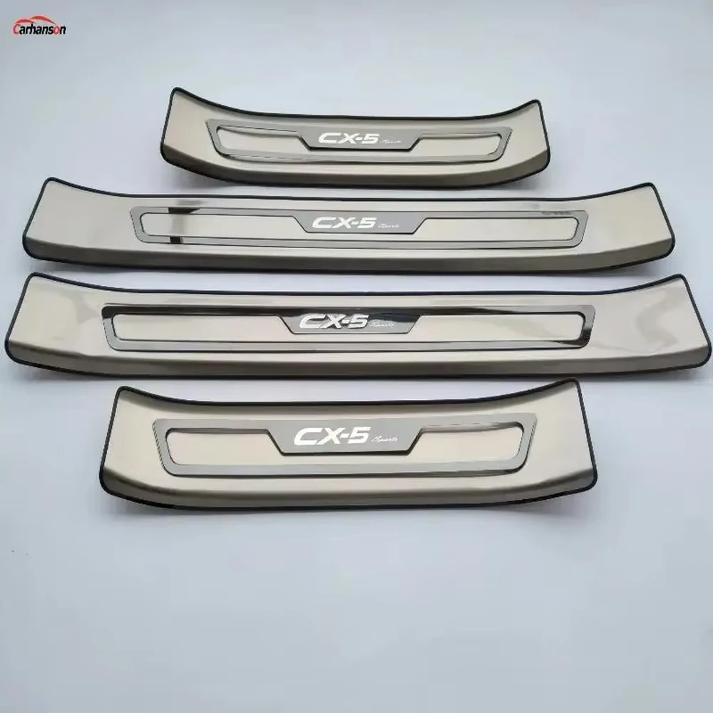 For Mazda CX-5 CX 5 CX5 2017 2023 Door Sill Trim Styling Car Accessories Scuff Plates Guard Cover Protector Protection Stickers