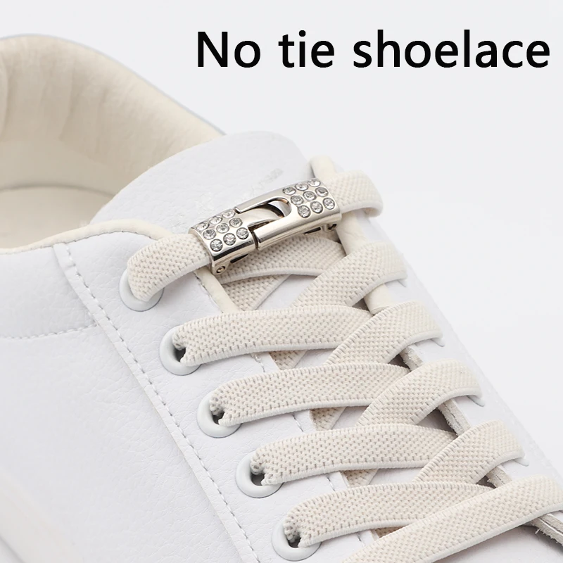 Luxurious Diamond Cross Locks Shoelaces No Tie Shoe Laces Without Ties Elastic Shoe Laces Sneakers Kids Adult Shoes Accessories