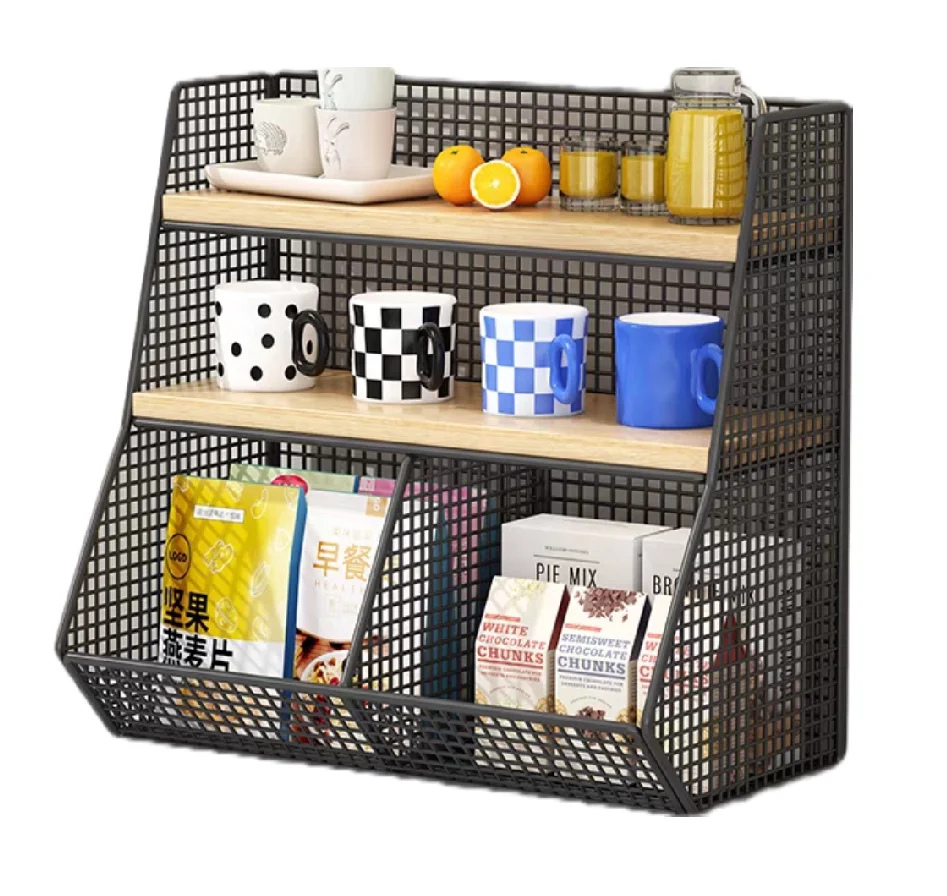 

Iron Tabletop Snack Rack, Water Cup Rack, Household Countertop Dining Edge Cabinet, Coffee Cup Rack