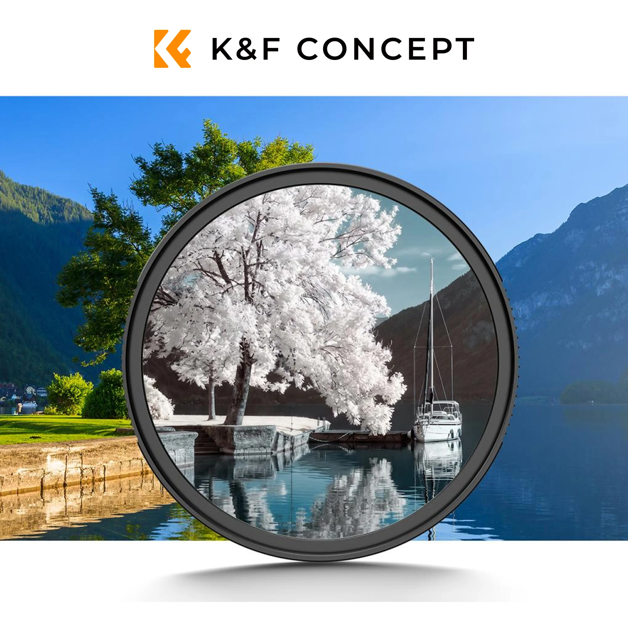 K&F CONCEPT 720nm Infrared Filter AR+AF Coated HD Standard IR Filter for Surreal Landscape Creative Camera Lens Photography﻿