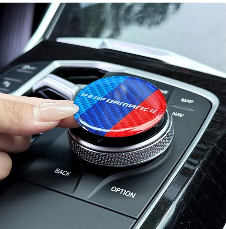 Car Central Control Dial Sticker Carbon Fiber Decal For BMW 1 2 3 4 5 6 7 Series X3 X4 X5 X6 X7 F40 F44 F34 F30 F33 F36 F10 F07 view 4