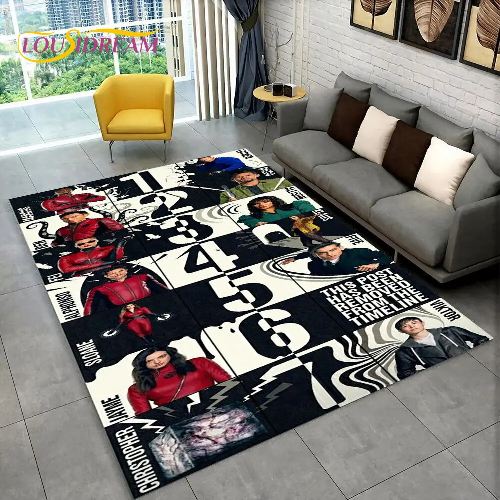 The Umbrella Academy TV Movie Area tappeto, tappeto per la casa soggiorno camera da letto divano zerbino Decor,kid play tappetino antiscivolo 3D