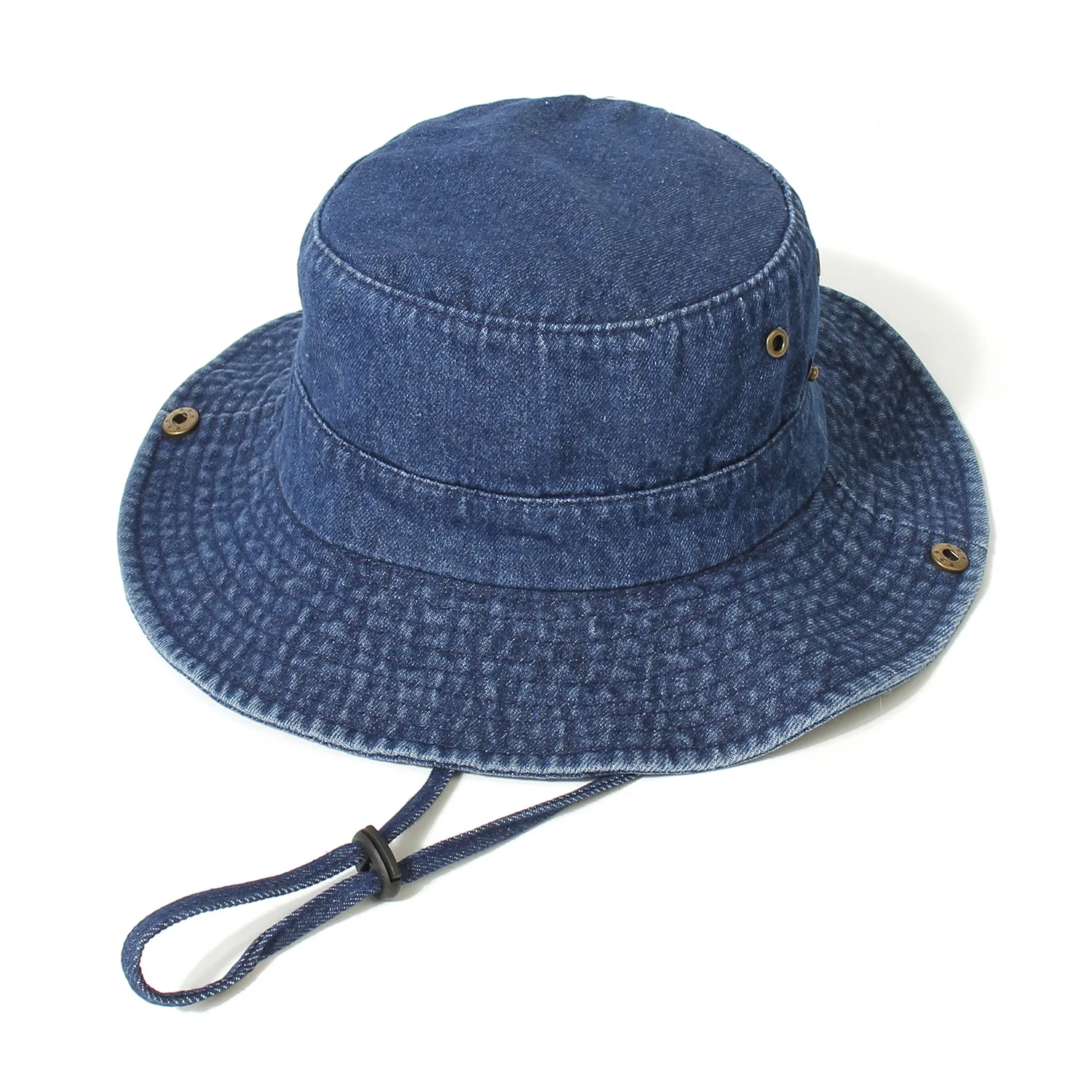 For Adult Fisherman Hat Women Summer Denim Bucket Hat Blue Sun Hat Wide Brim Cap Hip Hop Gorros Couple Denim Bucket Hat