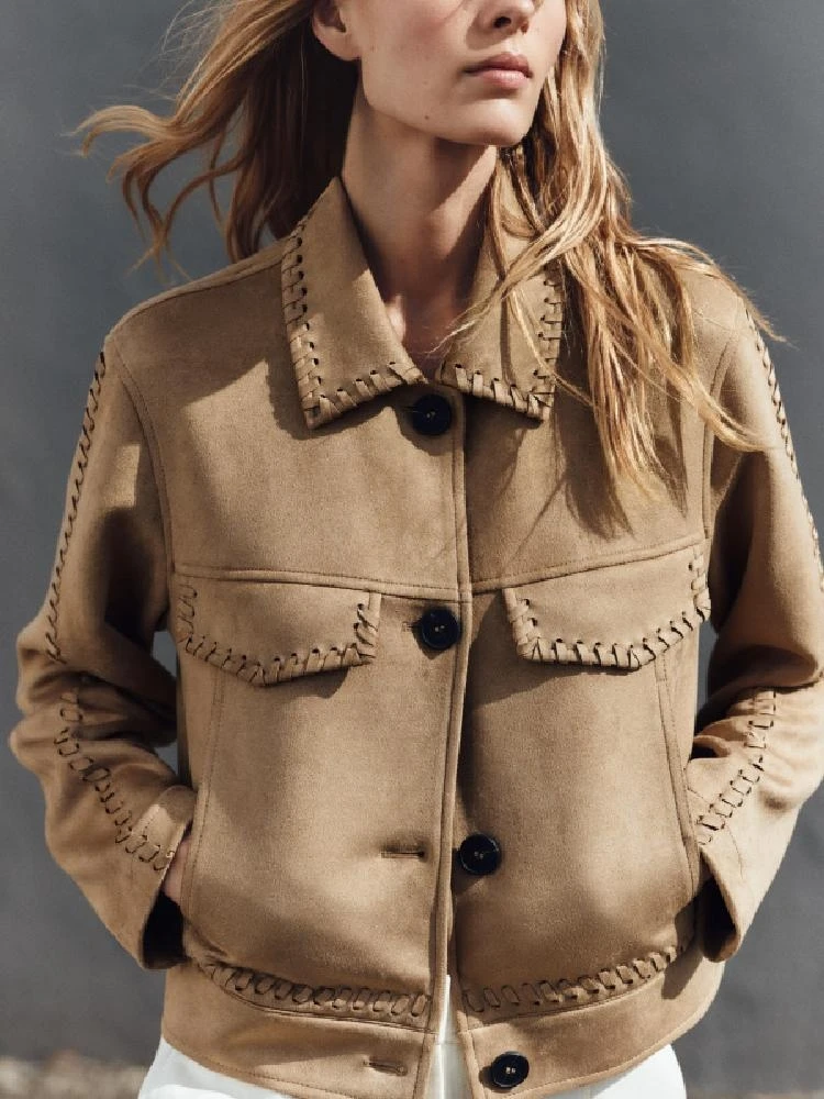 Chaqueta de Punto Casual a la Moda con Efecto de Terciopelo, Novedad de Primavera/Verano para Mujer, Diseño Sensacional, Pren...