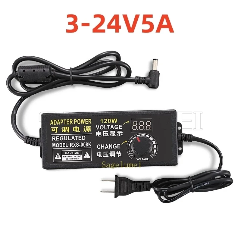 Imagem -06 - para dc Power Supply Adapter Transformadores Ajustáveis 3v 5v 9v 12v 24 v 1a 2a 3a 5a 110v 220v do 12v 5v 24 v ac