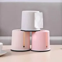 Plastic Towel Holder Tissue Box | Roll Paper Storage Case | Kitchen Bathroom Car Desktop Napkins Organizer