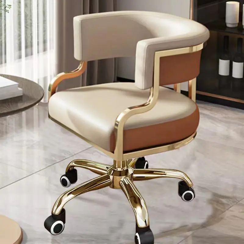 

Nordic Orange Office Chair Wheels Armrest Modern Executive Study Desk Chairs Comfy Adjustable Sillas De Oficina Furniture
