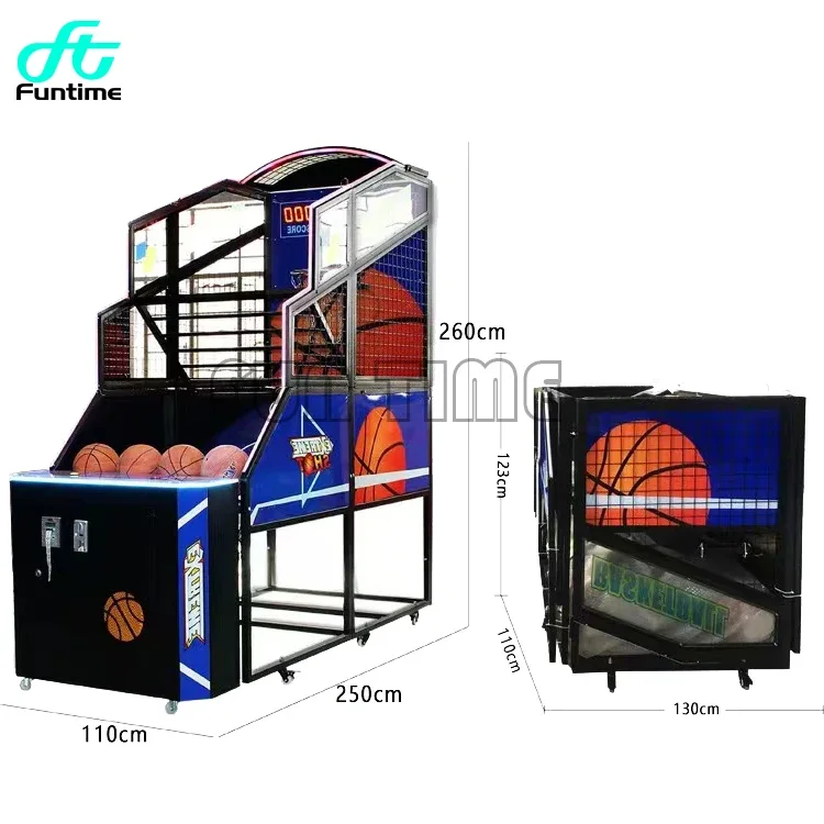 Fun Adult Indoor Electronic Arcade Basketball Games Machines Coin Operated Competition Interactive Game Basketball Machine