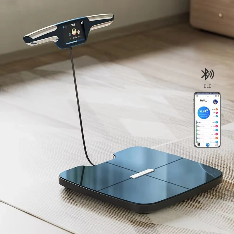 8 Electrodes Professional Composition Analyzer with Handle Bar BMI APP Smart Weight Scale