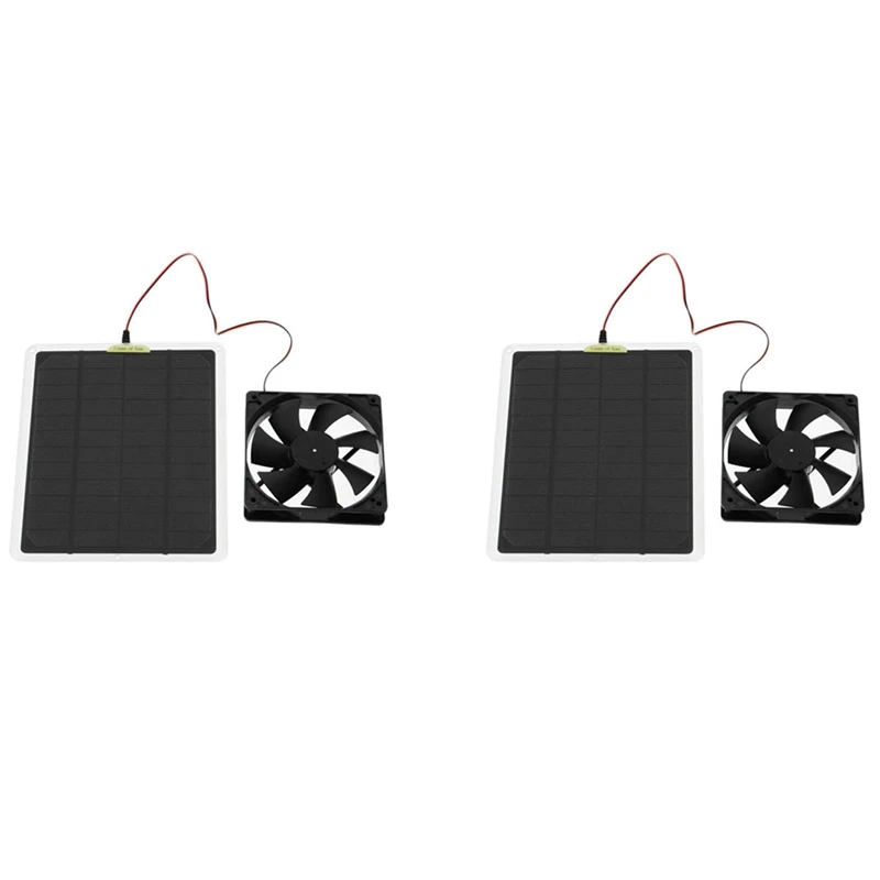 2X RV Solar Exhaust Fan 50W 4.7 Inch Mini Ventilator IP65 Waterproof Solar Panel Powered Fan for Car, Greenhouses