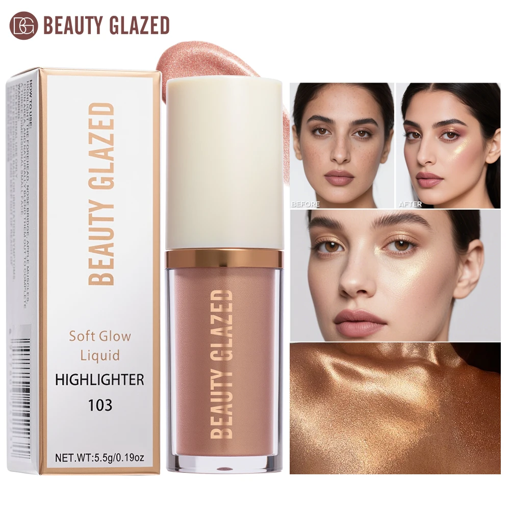 6 cores rosto líquido iluminador bronzer contorno destaque fluido maquiagem rosto shimmer brilho alto mais leve iluminador maquillaje
