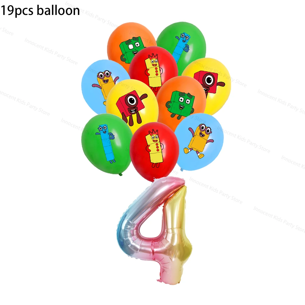 Number Building Blocks Birthday Party Decorations Cup Plate Napkin Tablecloth Banner Balloon for Kids Baby Shower Supplies Gifts image 3