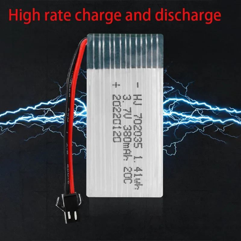 3.7V 380mah Lipo Battery 752035 Battery and Charger Combination for Hubsan X4 H107 H107L H107D JD385 JD388 RC Drone Batteries