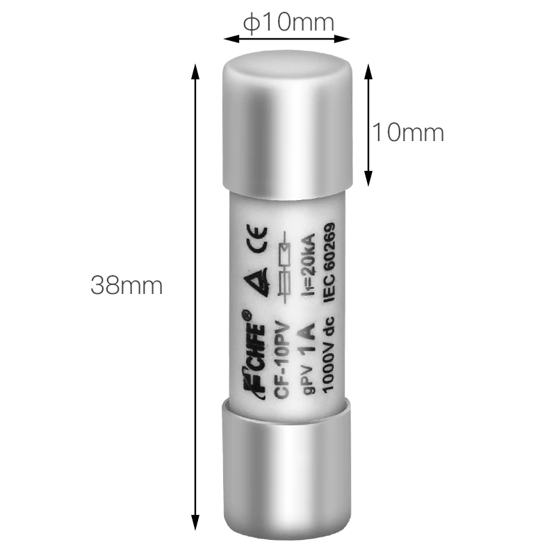 1 pz solare DC1000V fusibile fotovoltaico in ceramica 10x38mm 1A 2A 3A 10A 15A 20A 25A 30A fusibile gPV ad alta tensione per la protezione del