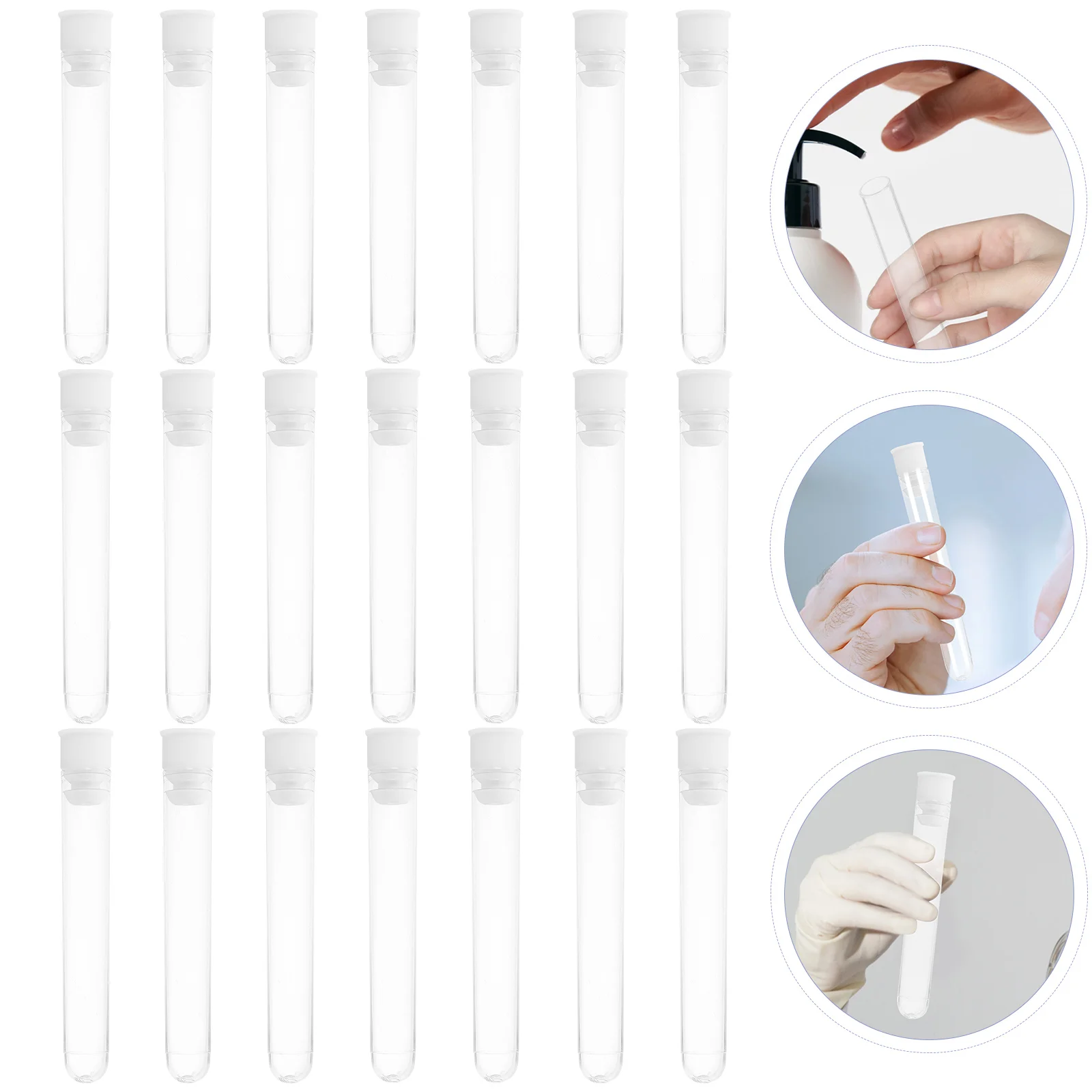 

100 Pcs Plastic Test Tube Lotion Bottle Containers Tubes with Lids Plant