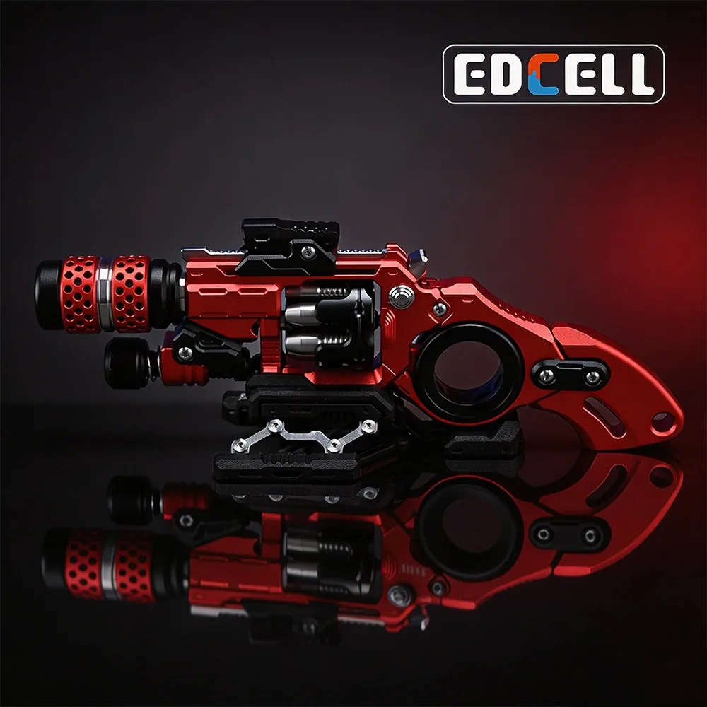 Red Black Destroyer Metal Composite Push Slider Fidget Toy, Hand Spinner Stress Relief Gadget