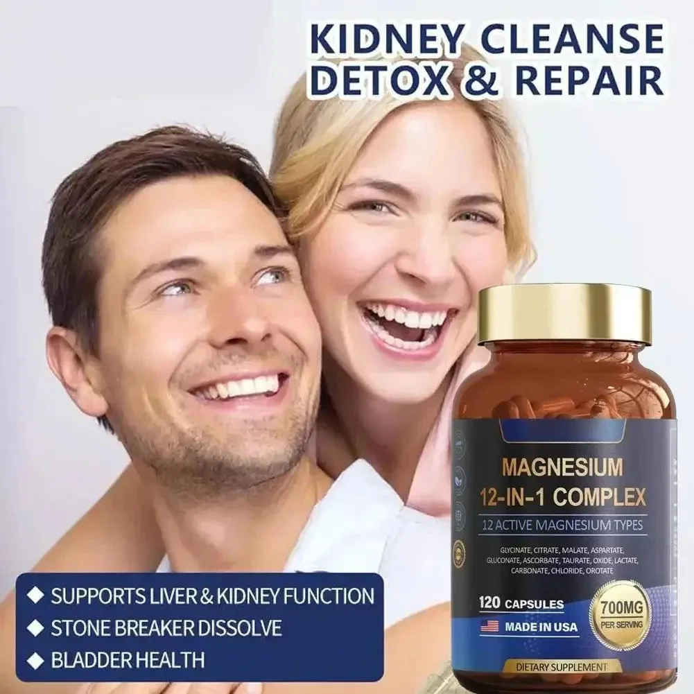 Premium 12-IN-1 Magnesium Complex 700mg - 120 Capsules | Promotes Heart & Bone Health, Relaxation, Muscle Strength & Immune Syst