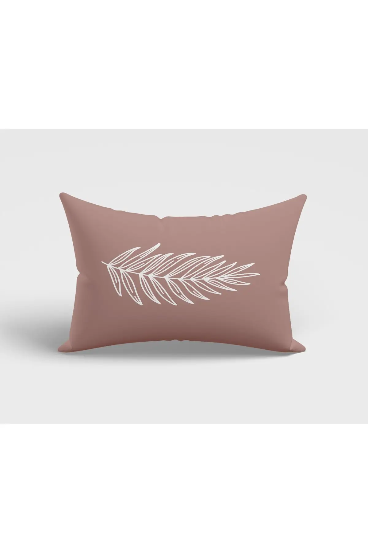 Rectangle Leaf Patterned Pink Color Double Sided Printed Suede Cushion Cover 2021 Home Decoration