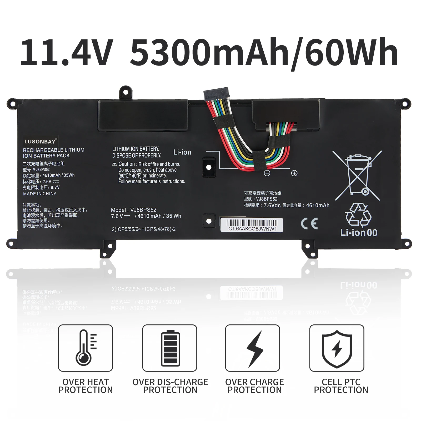 

VJ8BPS52 Laptop Battery For Sony VAIO S14 S13 S11 VJS112C0111B VJS112C0311S VJS132C0711B VJS132C0811S VJS141C0111R 7.6V 35Wh