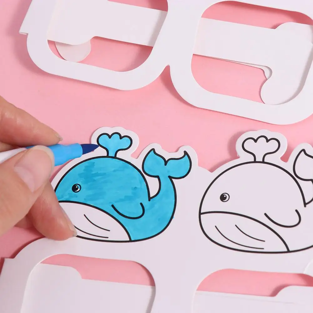 Leeuw DIY Kleur Vulpapier Bril Walvis Olifant Cartoon Dieren Schilderen Bril Aap Koe Leeg Graffiti Geschilderd Speelgoed