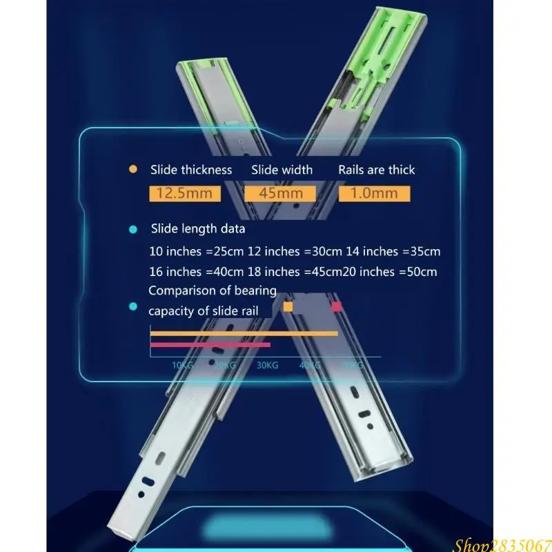 

1PAIR SLIDES SLIDE Мягкий закрытый ящик Гировой рельс Гидравлический демпфирующий буфер 831F