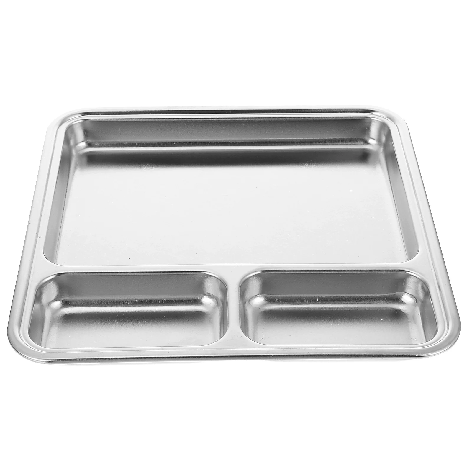 

1pc Stainless Steel Divided Serving Plate Multiple Compartments Food Storage Retain Freshness Quality Practical Function
