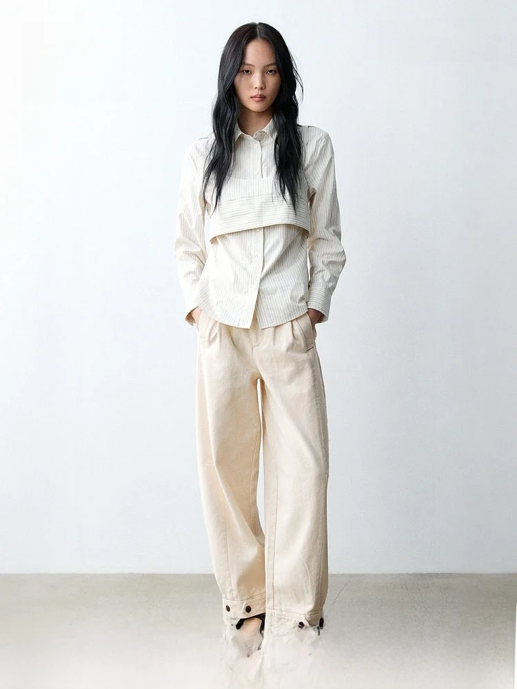

Loose Women's Jeans H&M Summer 2026 New Style Knife Tapered Drawstring American Long Pants Ladies Fit No Stretch Natural...