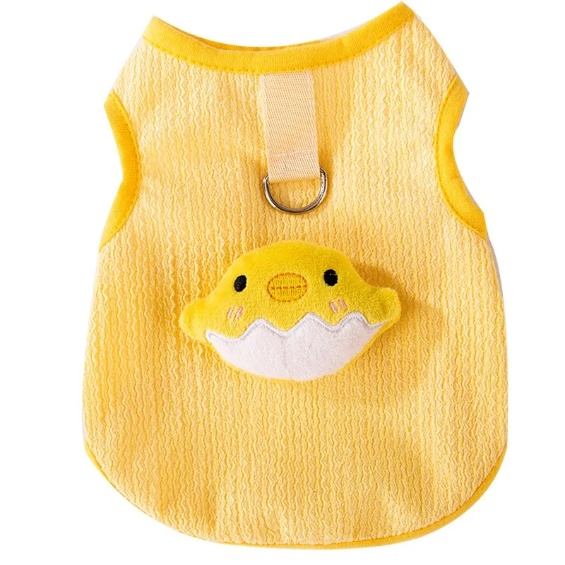 

Summer Dog Vest Cat Vest Cute Chick Design with Leash for Small Medium Dogs Cats Teddy Bichon Puppy Pet Apparel