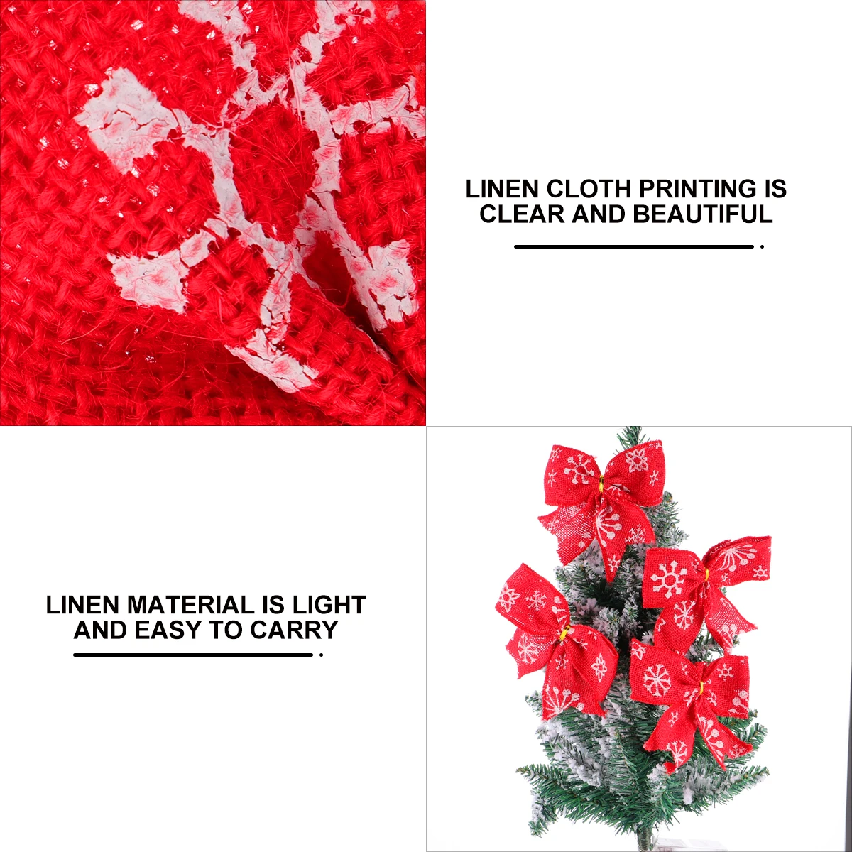 

8pcs Snowflake Christmas Tree Decoration Linen Ornaments Home Party Decorations Christmas Tree Decorations Durable Festive Xmas