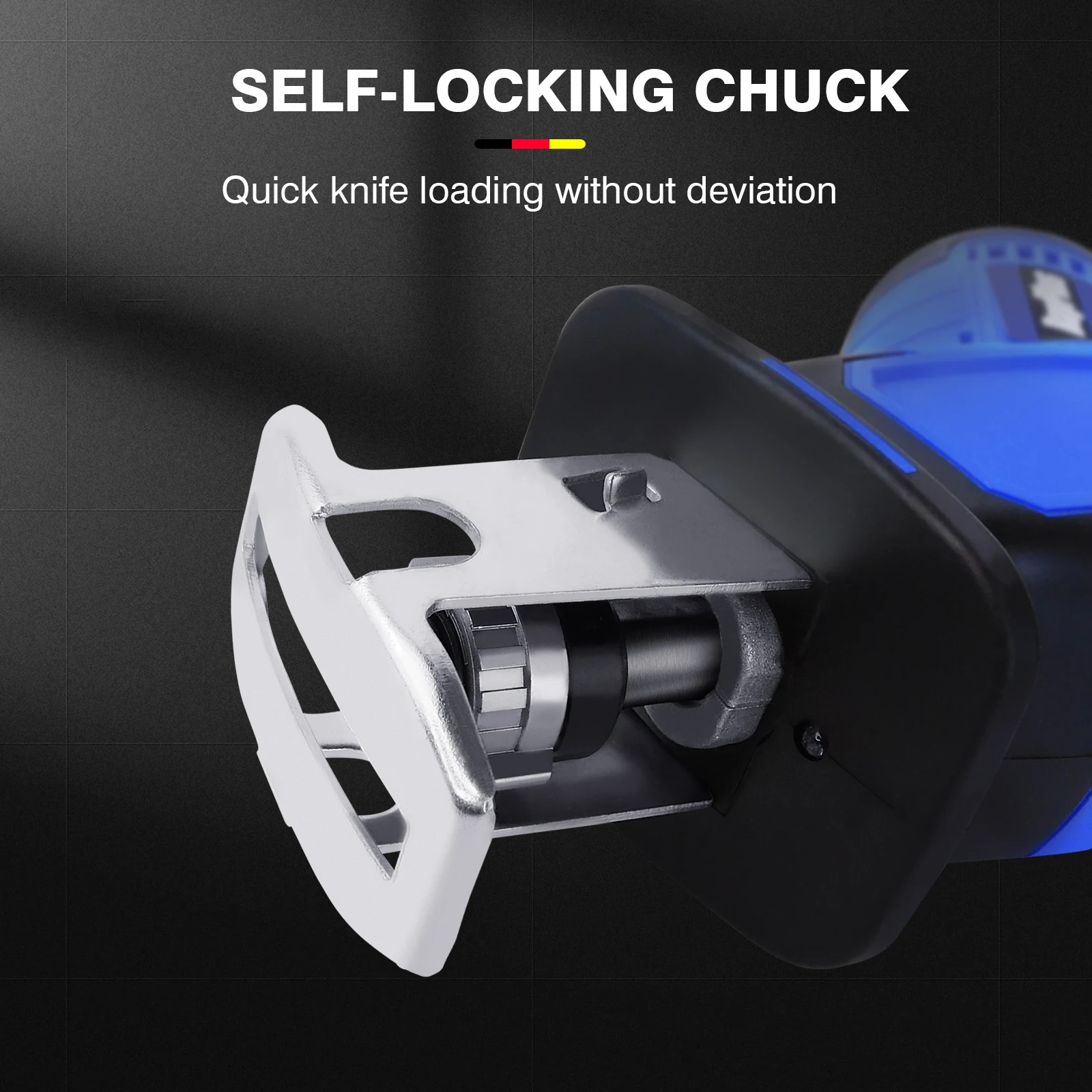 منشار ترددي لاسلكي 21 فولت، أداة قطع متعددة الأغراض للخشب والمعادن، سرعة متغيرة مع ضوء LED، مجموعة 4 شفرات، منفذ