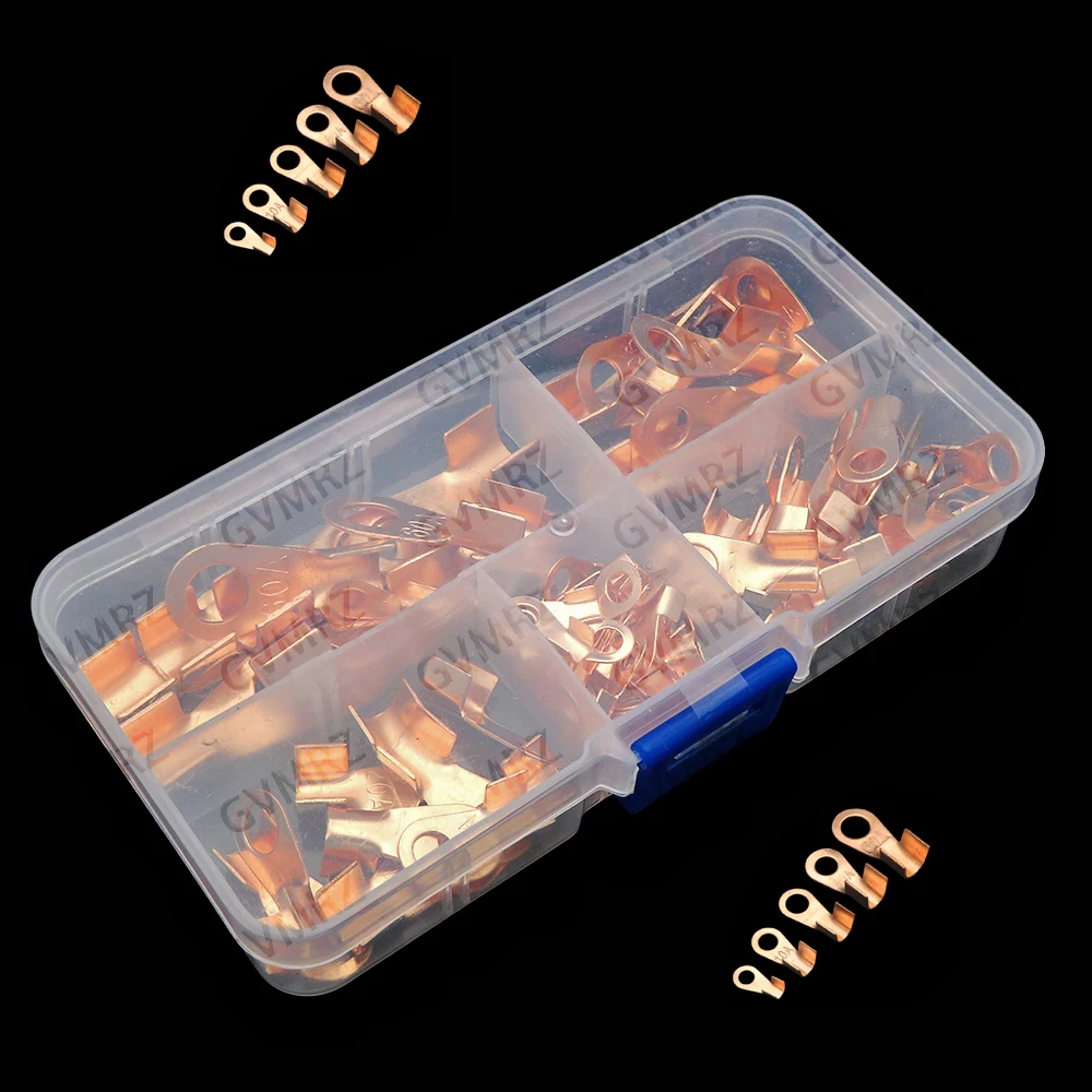 80PCS SC Tinned Copper Lug Ring Wire Connectors Bare Cable Terminal
