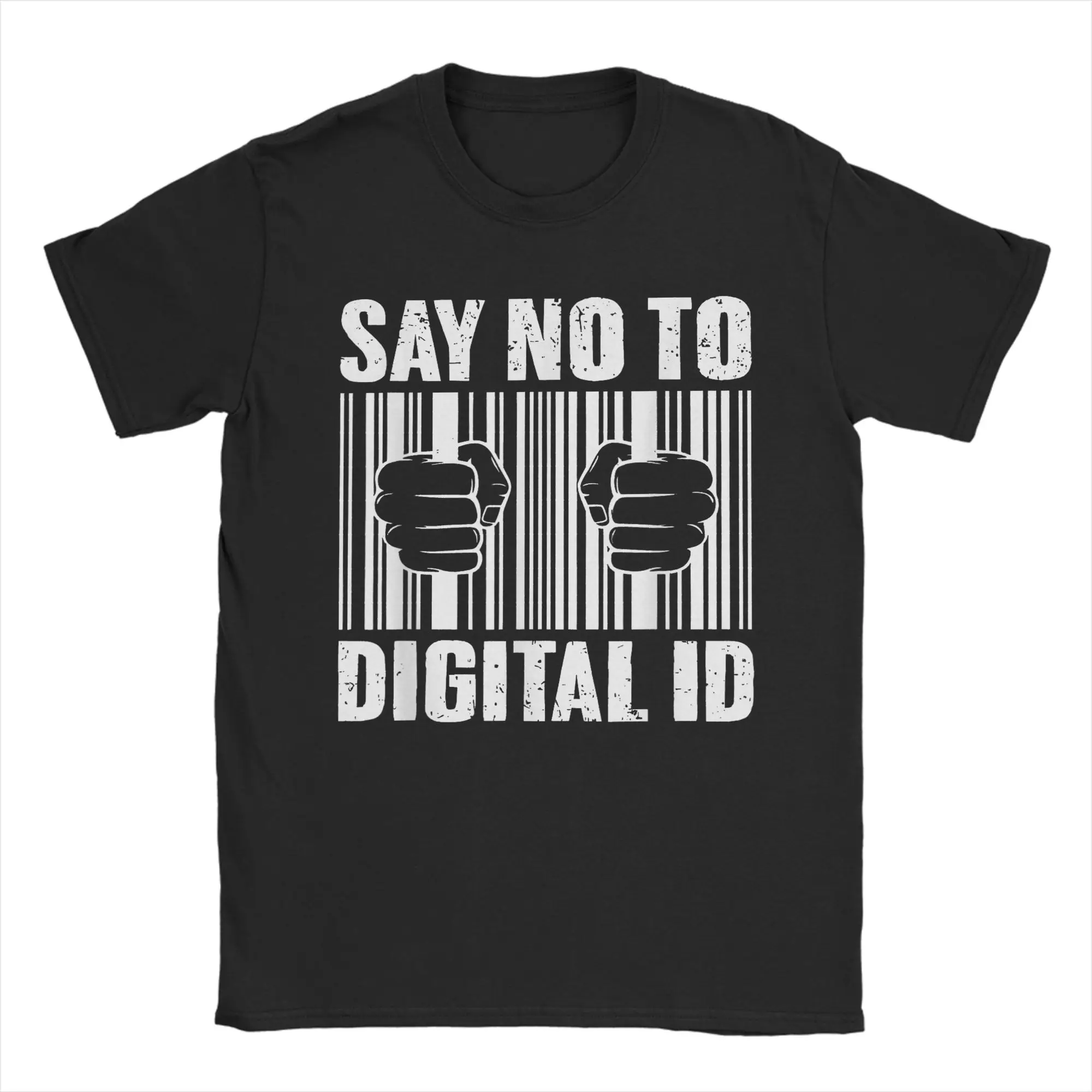 Say No To Digital Id British Men's T Shirts BritCard Protest Privacy Funny Tees Short Sleeve T-Shirt 100% Cotton Adult Clothing