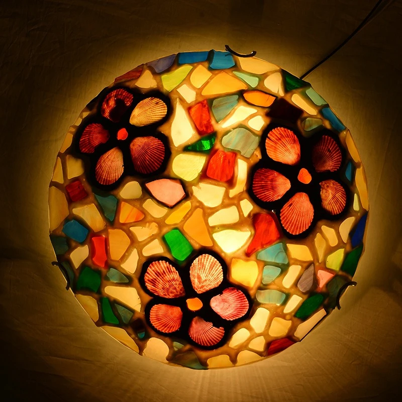 Modern Designer's Creative Shell Flower Glass Ceiling Light Living Room Homestay Entrance Aisle High End Decoration Fixtures