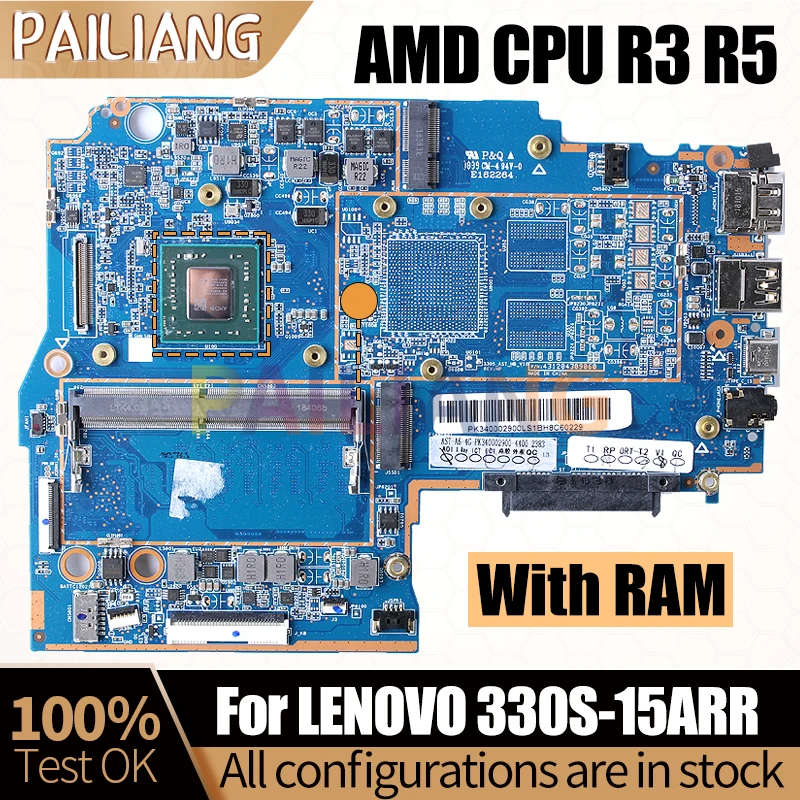 

For LENOVO 330S-15ARR Notebook Mainboard 431204725060 R3 R5 5B20R27416 5B20R27415 Laptop Motherboard Full Tested