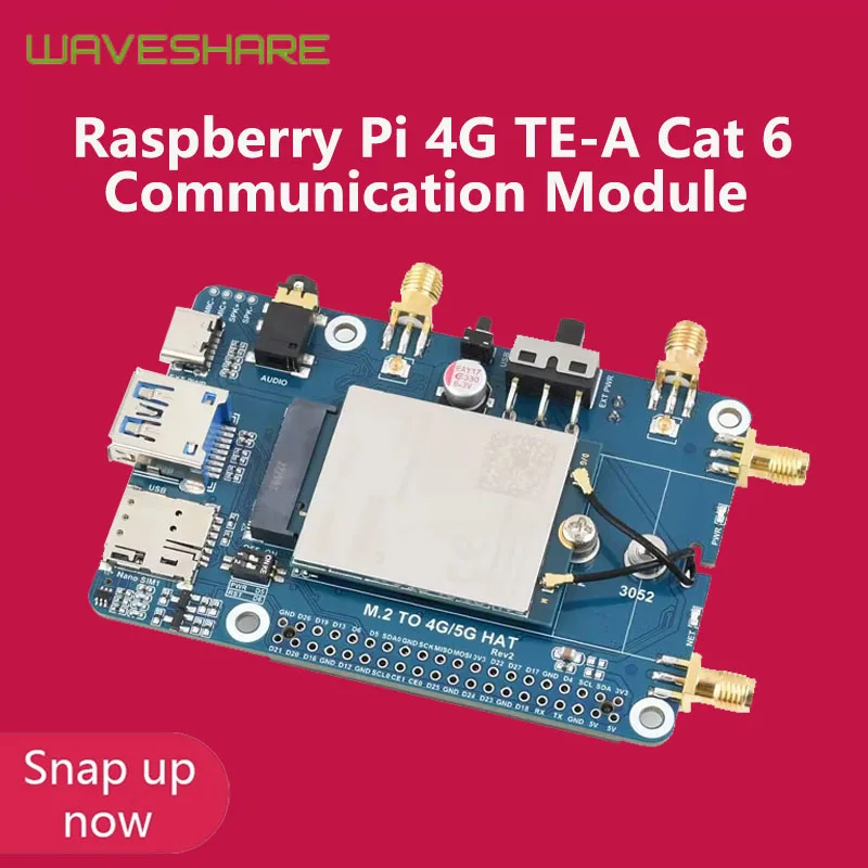 Raspberry Pi 4G TE-A Cat 6 Communication Module EM060K-GL Module Expansion Board